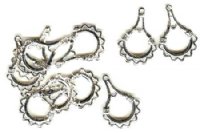 5 Pairs of 28x19mm Chandelier Drop Silver Earrings